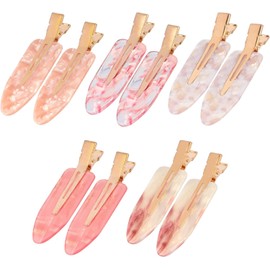 KAZIPA 10PCS No Bend Hair Clips for Styling, Acrylic Resin Flat Clip, No Crease Curl Small Pin, Bang Seamless Hair Barrette Tool for Makeup-Hairstyle Accessories for Women Girls