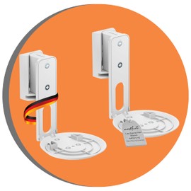 PureMounts supporto per diffusori per Sonos Era 100 set di 2, supporto a parete per diffusori con gestione dei cavi, orientabile di +/-45°, inclinabile di 0/-18°, capacità di carico di 3 kg, bianco