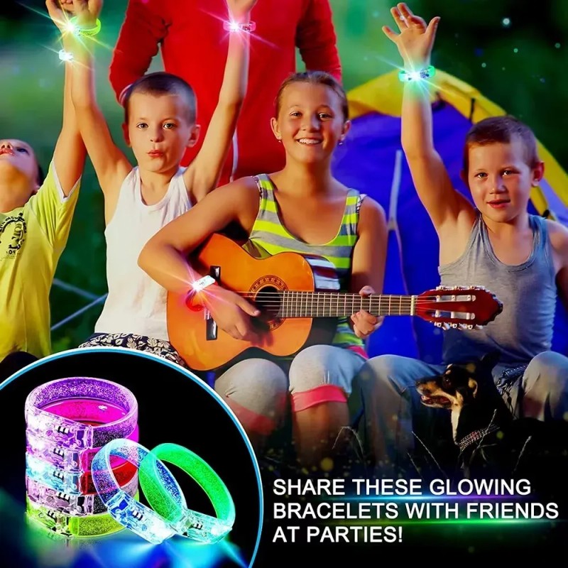 Pulseras Led Fluorescentes Para Fiesta Pack De 10 Piezas Random