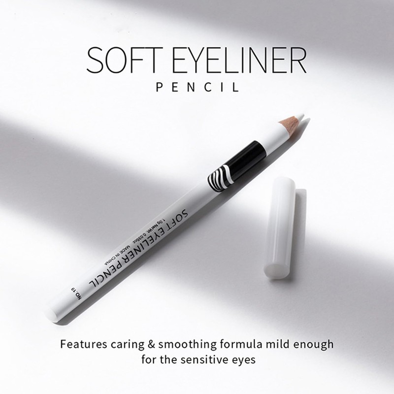 White Eyeliner Pencil Set, 6 Eye Liner Pencils With Sharpener,