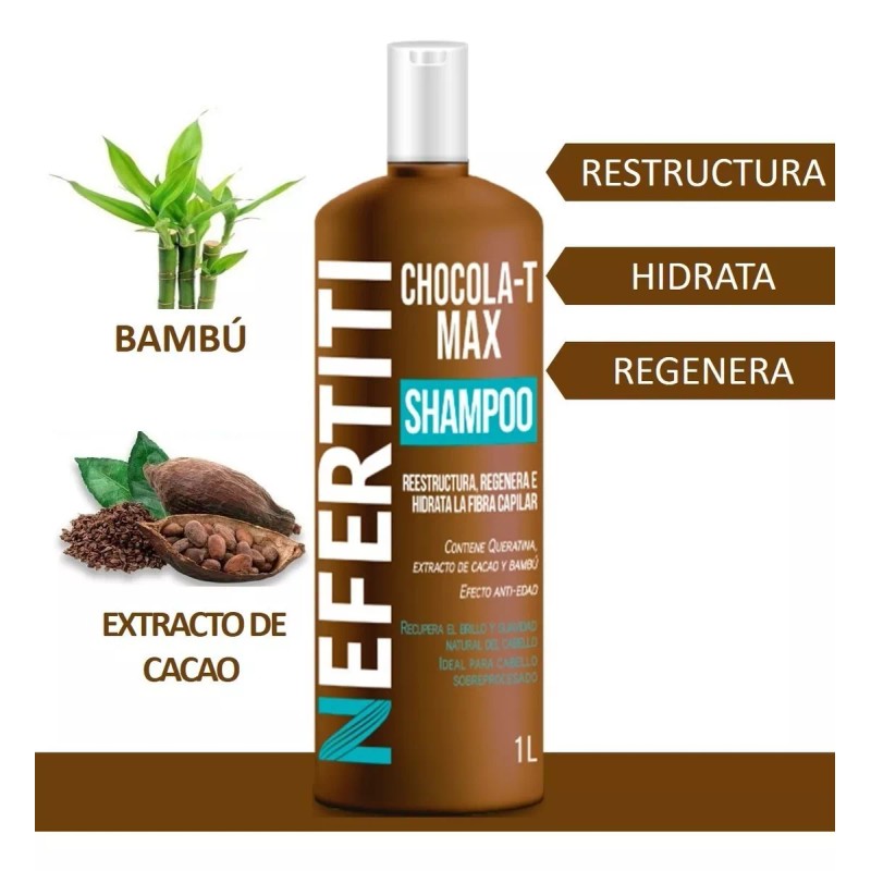 Nefertiti Shampoo P/cabello Maltratado Chocola-t Max 1l