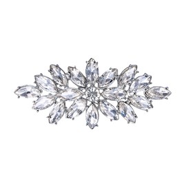EVER FAITH Corsage Brooch Clear Marquise Austrian Crystal Wedding Booming Flower Brooch Pin for Clothing -1.6 Inches, Crystal, Crystal