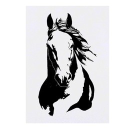 'Minimalist Horse Portrait' Temporary Tattoo - Water Resistant, Skin-Safe, Non-Toxic Transfer (TO00082785)