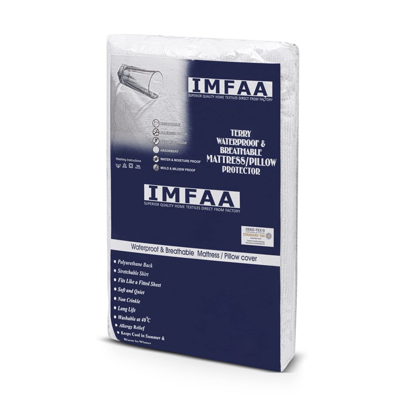 IMFAA 100% Waterproof Single Mattress Protector - Extra Deep 30