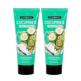 (2ea) Foodaholic Collagen Peel-Off Pack 150ml / Cucumber / (2개)푸드어홀릭 콜라겐 필오프팩 150ml  오이