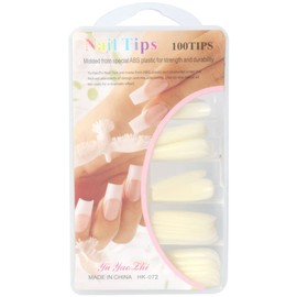 DITZY DOLL NATURAL FALSE NAILS 100 PACK - Clear False Fake Nails Long Acrylic Style Tips Full Cover