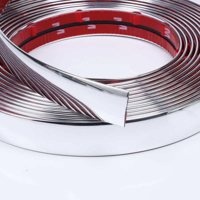 SBWLKJ 22FT Automotive Chrome Trim Molding 1"(25mm) Silver Chrome Heavy-Duty