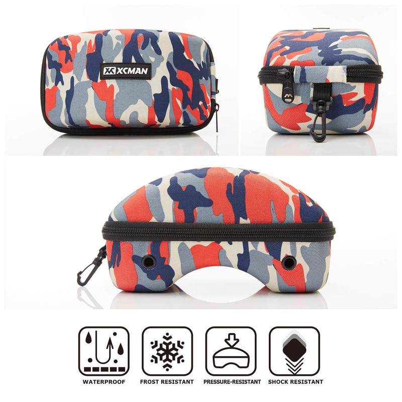 XCMAN Ski Goggle Case, Rigid EVA Hard Snow Goggle Case