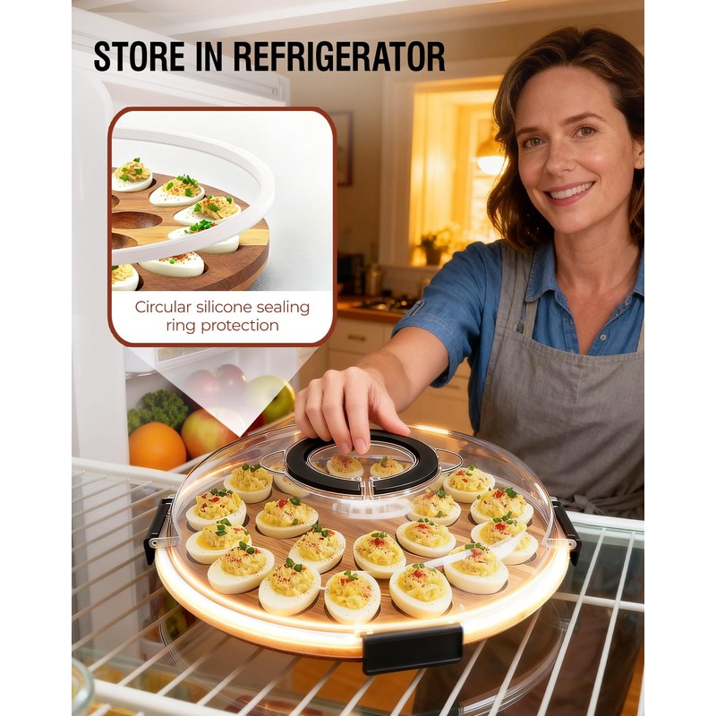 Renmxj Deviled Egg Containers with Lid (24 Eggs), 2026 Upgraded