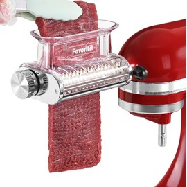 FavorKit Adjustable 3 Thickness Meat Tenderizer Attachment for Kitchenaid Stand Mixers,Durable Metal Housing with Transparent Cover,Dishwasher Safe