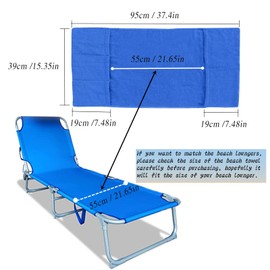 Dodheah Strandstuhl Handtücher Liegenbezug Strandtuch Baumwolle Weicher Frottier Schonbezug Strandkorb Handtuch mit Taschen Dünn und Leicht Ultra Saugfähig für Strandurlaub Reisen Gartenliegen