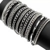 Pulseras Hombre Acero Inoxidable 12 Piezas Plata Joyería