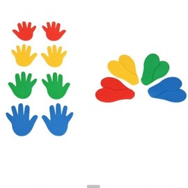 Kids Hand Shape Markers for School Physical Education & Body Play - 4 Pairs PE Equipment Skipping Hand Shape