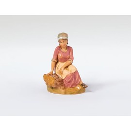 Fontanini by Roman, Zillah, Villager, 5" Scale Collection Nativity Figure, Handmade in Italy, Designed and Manufactured in Tuscany, Polymer, Hand Painted, Italian, Detailed