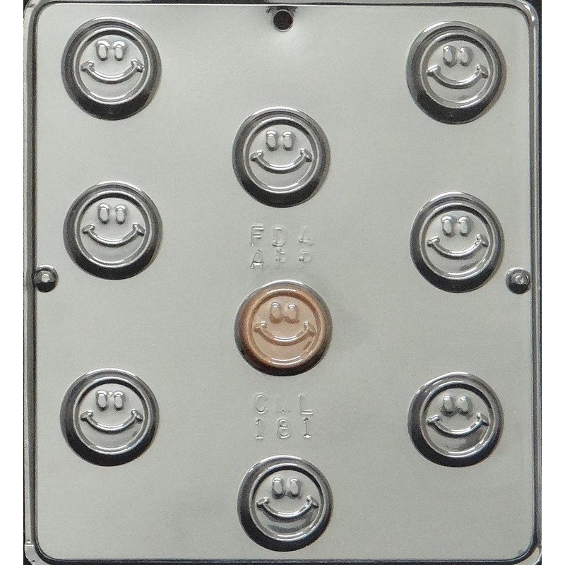 Smiley Face Bite Size Chocolate Candy Mold - 9 Cavities,