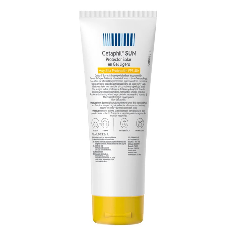 Fotoprotector Facial Gel Ligero Fps 50+ Cetaphil 100 Ml