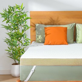 Marsail Twin XL Size Memory Foam Mattress Topper, 3 Inch Cooling Gel Infused Mattress Topper with Soft Cover, CertiPUR-US and Oeko-TEX Certified, Sofa, RV, Camping