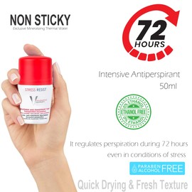 72Hr Sweat Odor Stress Resist Protection | Anti-Perspirant Roll-on Deodorant | Dry-Touch 50mL Deo 4 Sensitive Skin