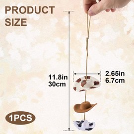 YALOJE Cowboy Hat Hanging Charm, Western Car Rear View Mirror Pendant, Country Car Hanging Accessories, Automotive Interior Decoration Vehicle Rear View Mirror Pendant Ornament, 1pcs