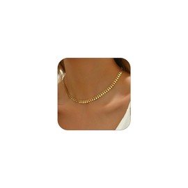 18K Gold Plated Beaded Necklaces for Women Dainty Circle Coin Star Drop Cute Tassel Choker Chain Trendy Stainless Steel Jewelry