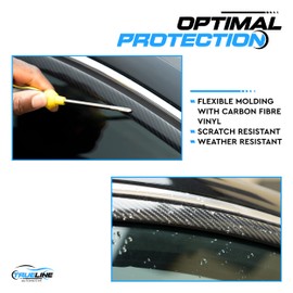 True Line Automotive 3/4", 12 Feet Carbon Fiber Molding Trim - Interior Door Molding Trim - Flexible Car Exterior Trim, Truck Door Molding, Perfect Molding Trim for Body, Door, Wheel Well