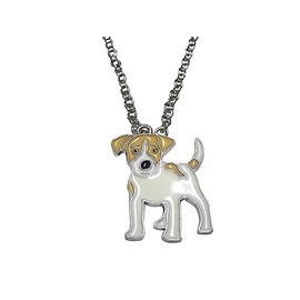 Kiola Designs Two Toned Jack Russell Terrier Dog Pendant Necklace
