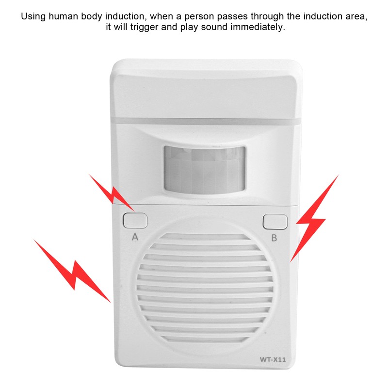 WT‑X11 Rechargeable Sensor Detector Voice Reminder Doorbell Sound Speaker 110‑240V