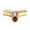 sourcing map 12mm or 1/2" ID Brass Barb Splicer Fitting,Y-Shaped