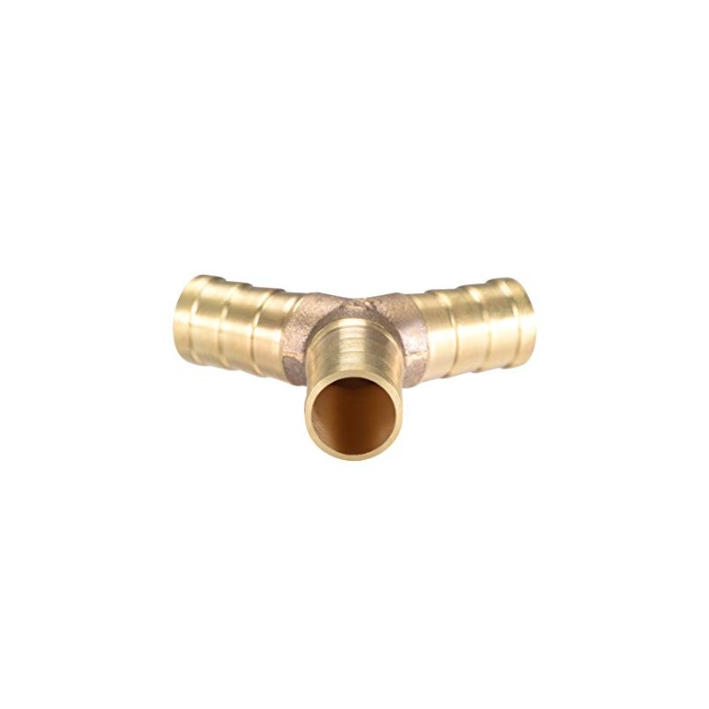 sourcing map 12mm or 1/2" ID Brass Barb Splicer Fitting,Y-Shaped