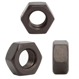 M6 Hex Hexagon Nut Steel Hex Full Nuts - Pack of 20, Black (20, M6 Hex Nuts ﻿)