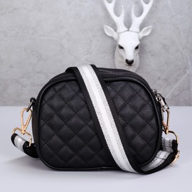 5Chaos Punk Glitter Sparkly Purse Strap for Crossbody Shoulder Handbag, Silver Sparkle Metallic Nylon Adjustable Strap for Women Bag Replacement