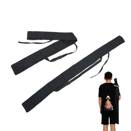 2 Piece Bamboo Katana Bag with Shoulder Bag, Bamboo Sword Case, Imitation Sword, Japanese Sword, Kendo, Storage Bag, Fishing Rod, Adjustable Rope, Long Bag Protection, For Storage (65.0 x 5.5 inches (165 x 14 cm)