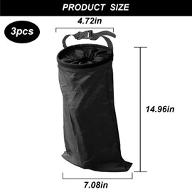 BOFYTR 3 Pack Car Bins for Back of Car, Set of 3 Car Bins, Car Rubbish Bin for Front of Cars Trash Can, 38 * 18 Car Bin Bags for Vehicle Organisation