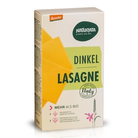 Naturata Organic Lasagna Plates Made of Light Spelt 250 g, 100% Spelt in Demeter Quality, No Egg & Vegan, Ideal for Lasagna and Casseroles, No Dyes and Preservatives