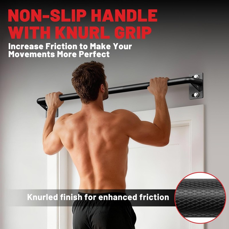 PAPABABE Wall Mounted Pull Up Bar, Chin Up Bar, Strength