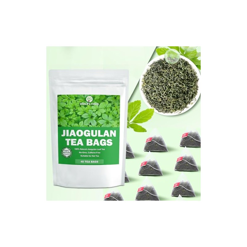 HOLFLYING Té Jiaogulan 100% Natural, 40 Bolsitas De Té, Té