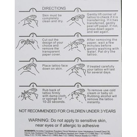 LIUHUA Tattoo Stickers, Large Tattoos, Realistic, Waterproof, Long Lasting, Tattoo Body Stickers, Men's, Women's, 6 Pack, A