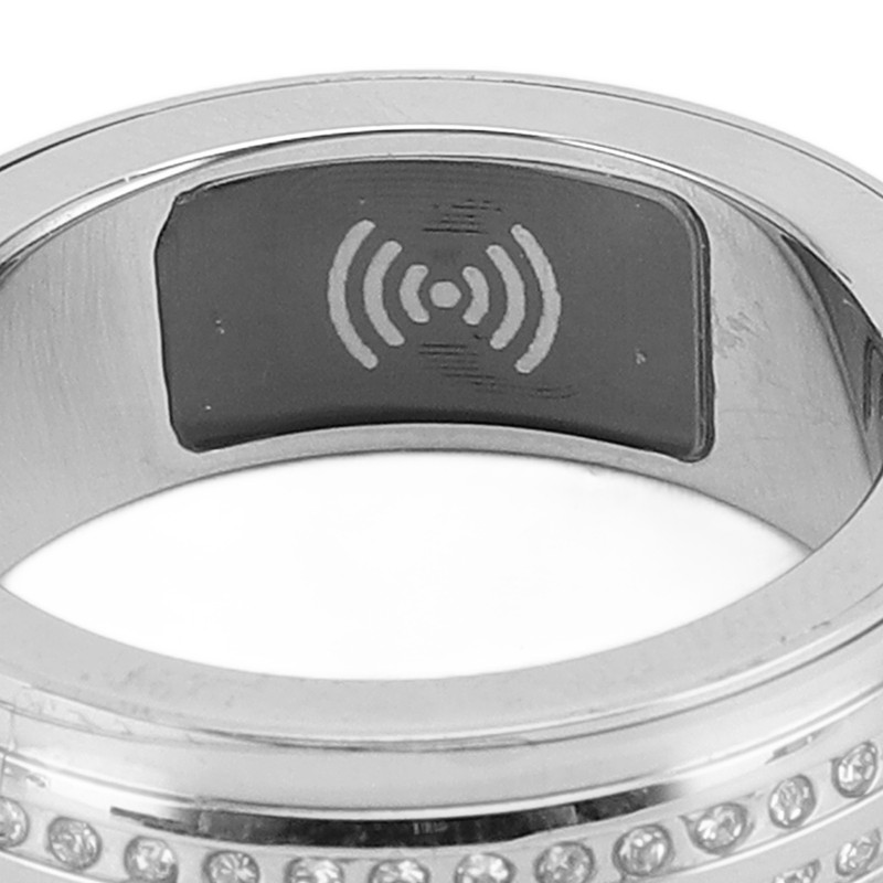 Smart Activity Tracker Ring With Charging Case Rhinestone Decorative IP67