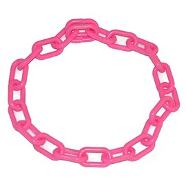 Plastic Chain Goat Animal Collars 1 1/2" X 3/4" Links 20", 28" & 36" Long (Pink, Medium 28")