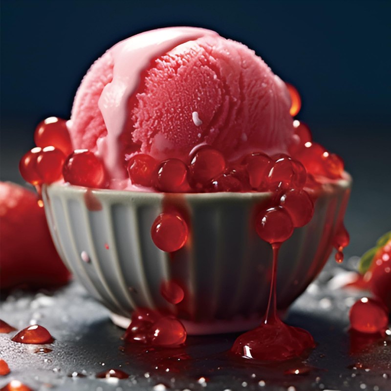 J WAY Bursting Popping Strawberry Boba Pearls, Strawberry Syrup, Non-Dairy,