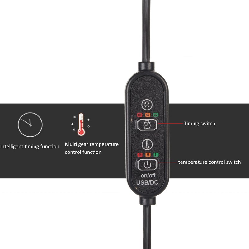 Heated Mouse Temperature Adjustable Timing 1600DPI USB Plug in Heat