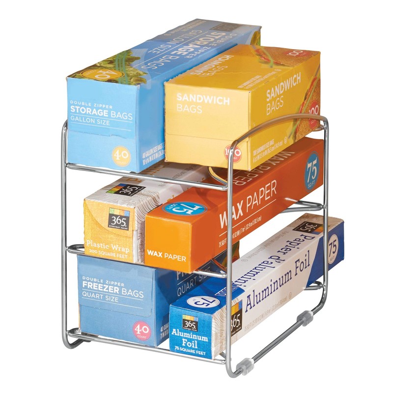 iDesign Classico Kitchen Organizer Rack for Aluminum Foil, Sandwich Bags,