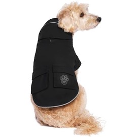 Canada Pooch Torrential Tracker Dog Rain Jacket (Black, 8 (7-9" Back Length))