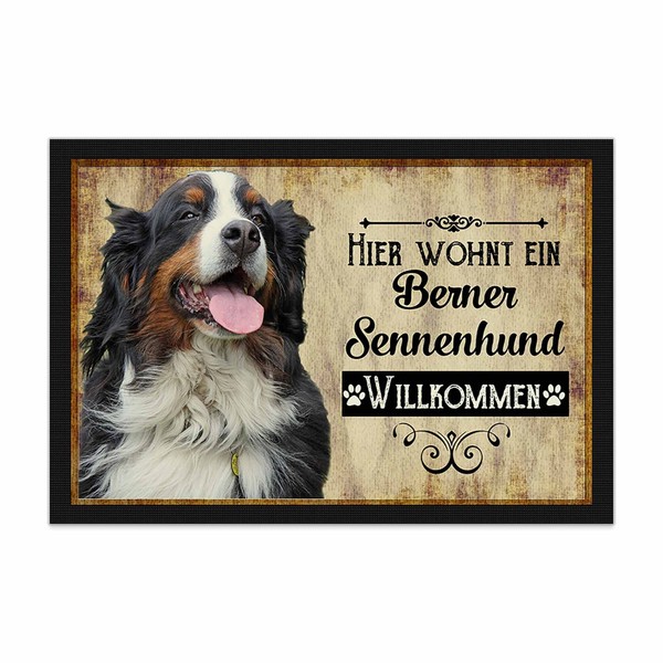 PR Print Royal Pet Doormat with Dog Picture Bernese Mountain