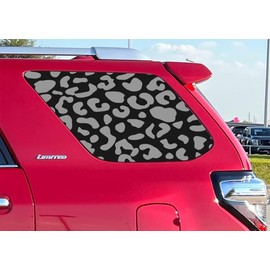 Rear Window Leopard Cheetah Decals for Car SUV Trucks, Universal Back Side Window Leopard Cheetah Vinyl Sticker, Comes with Installation Tools, Matte Black(29" x 16")2PCS