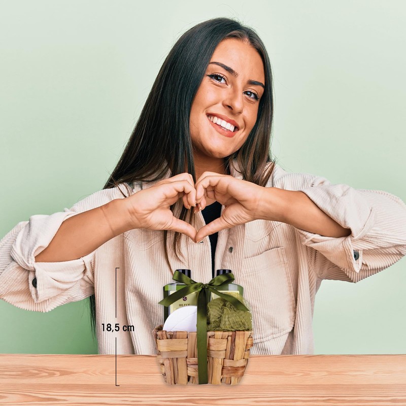 Accentra - Set da bagno da donna "Olive" in cestini
