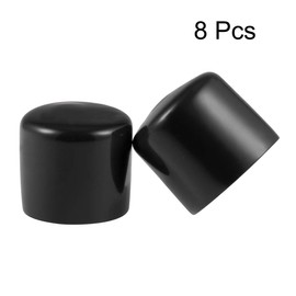 uxcell 8pcs Rubber End Caps 1 1/2"(38mm) ID Vinyl Round End Cap Cover Screw Thread Protectors Black