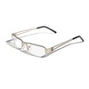 Premium Khan Metal Rectangular Reading Glasses (Silver, 3 x)