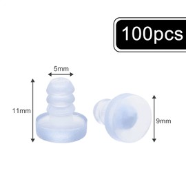 Cyleibe Pack of 100 Transparent Rubber Stop Dampers, Rubber Buffers, Furniture Buffers, Anti-Collision Table Bumpers for Cabinet Doors, Drawers, Glass Tables