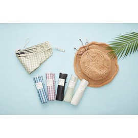 Waterfront Umbulatio S351 Folding Umbulatio Series "Neo Mini UV Block Fold" Gingham Check, Dusty Pink, 20.1 inches (51 cm), Easy to Carry On Sunny Days, Mini Size, Wind Resistant, 51 m/s + Water